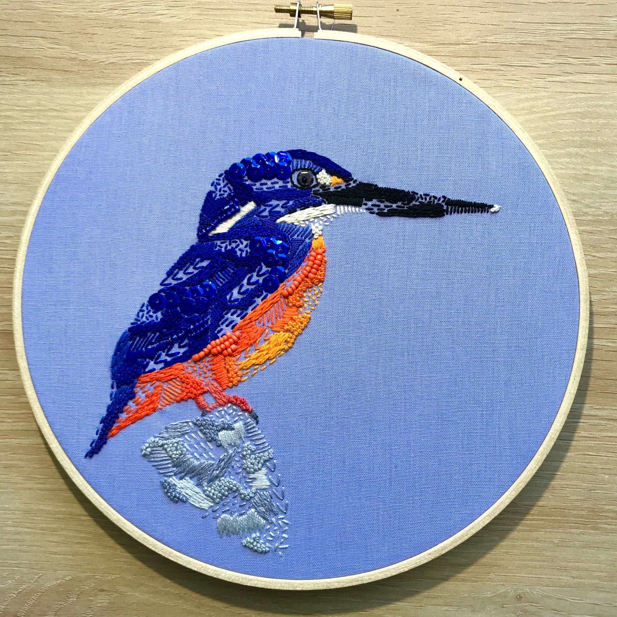 Azure Kingfisher Embroidery Kit