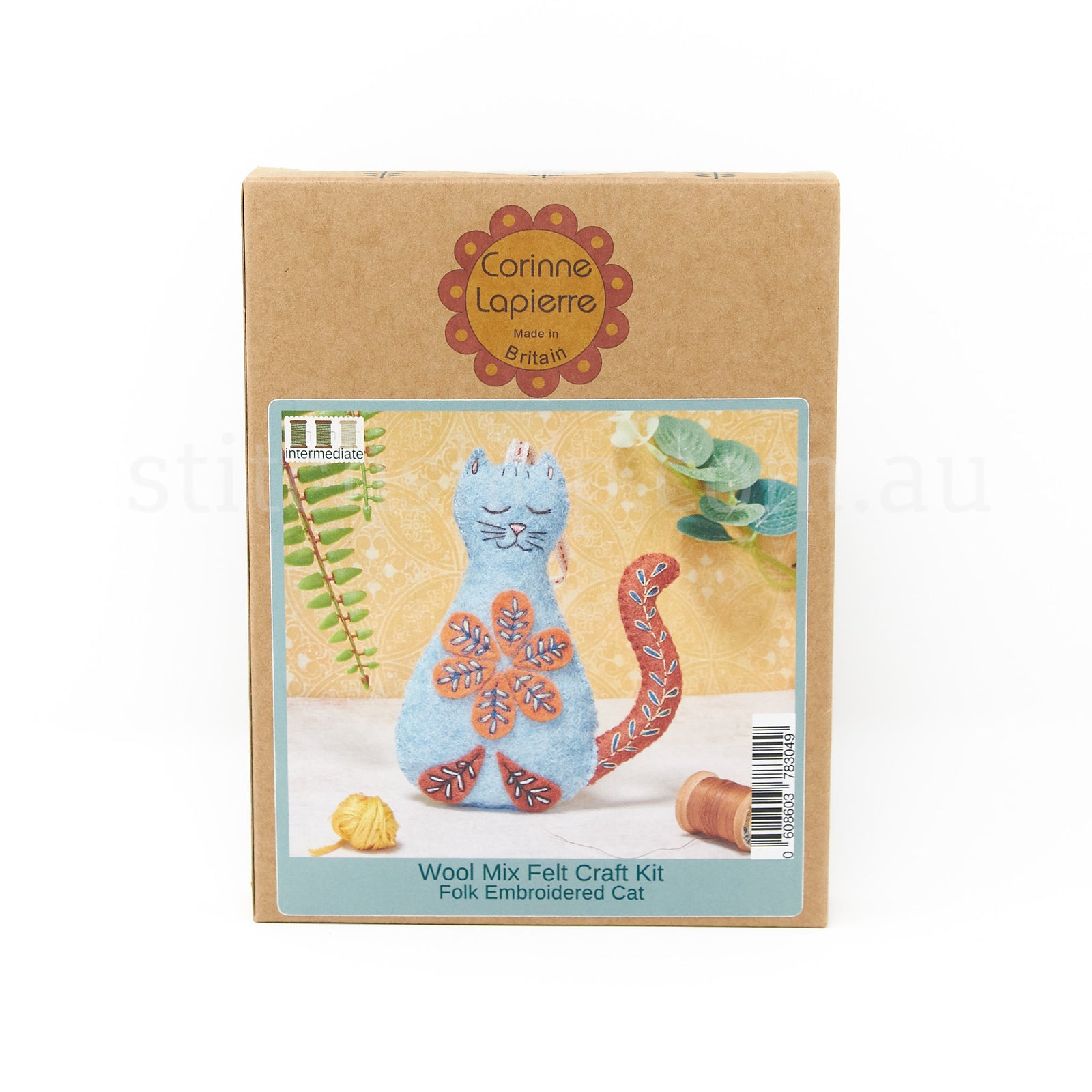 Folk Embroidered Cat Felt Mini Kit - Default Title (0608603783049)