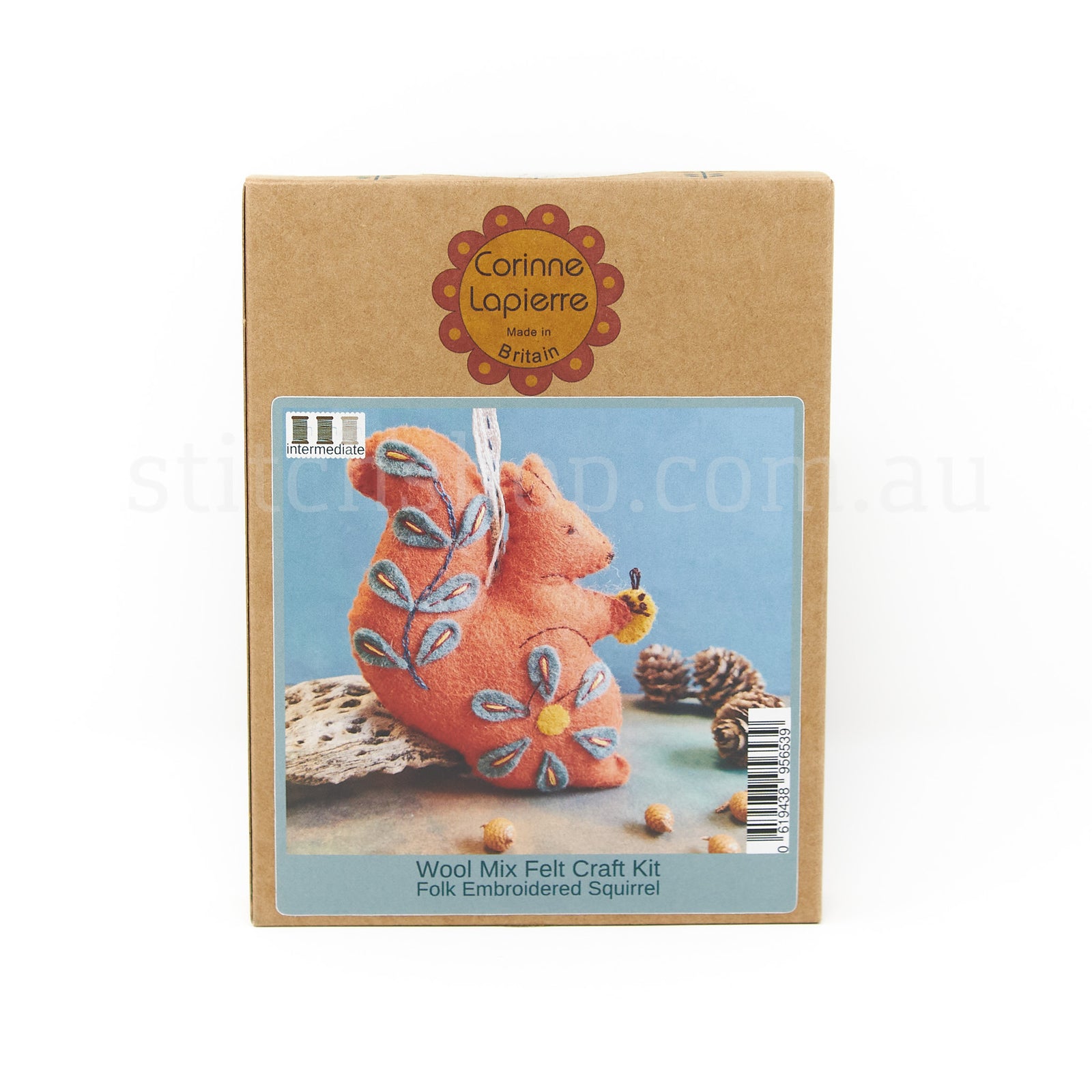 Folk Embroidered Squirrel Felt Mini Kit - Default Title (0619438956539)