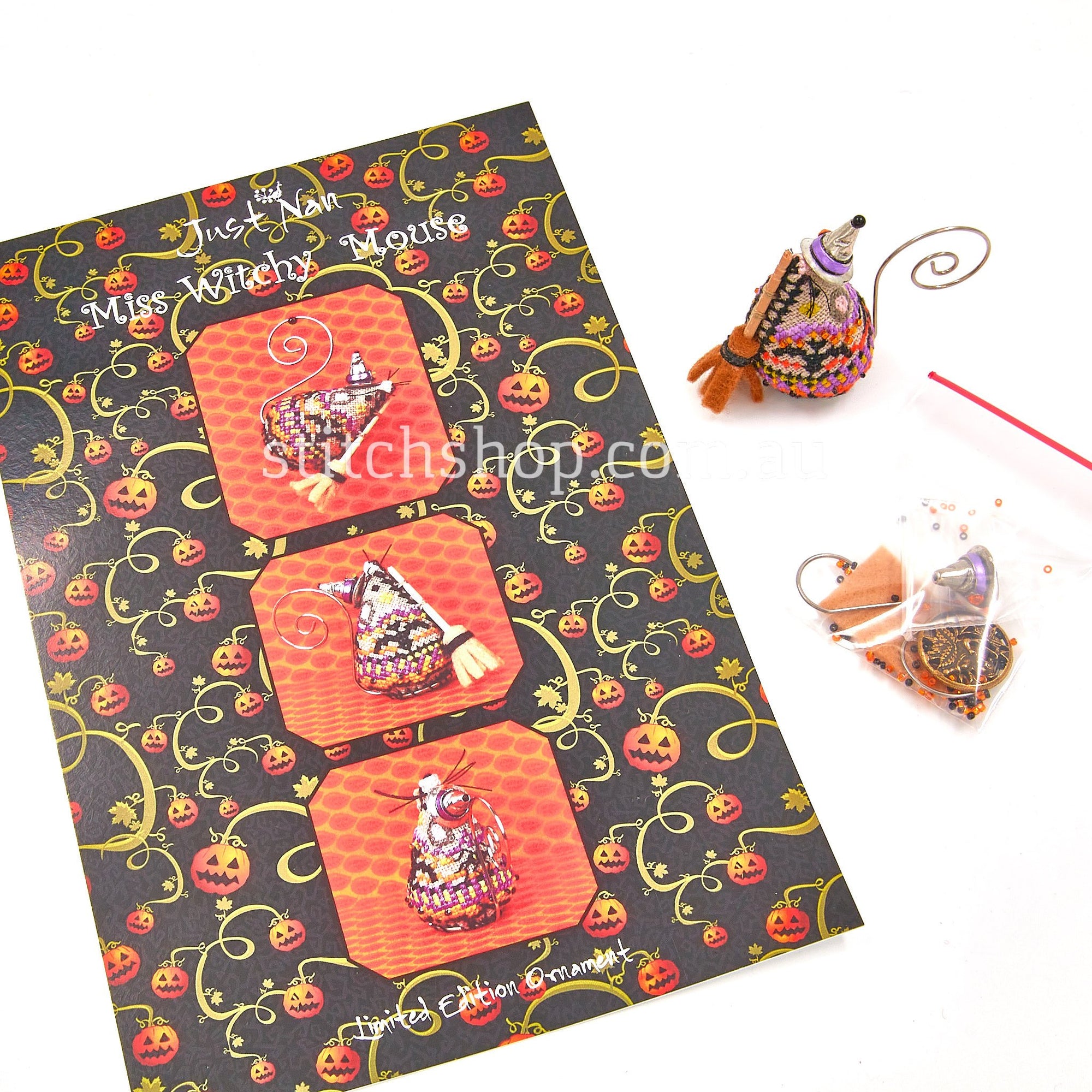 Miss Witchy Mouse with Embellishment Pack & Linen