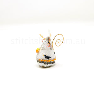 Candy Corn Ghost Mouse with Linen