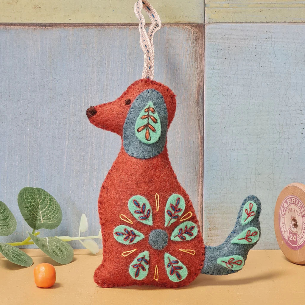 Folk Embroidered Felt Dog Kit
