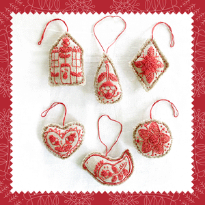 Christmas Ornament kit - set of 6 by Kasia Jacquot