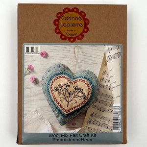 Embroidered Heart Wool Mix Felt Kit