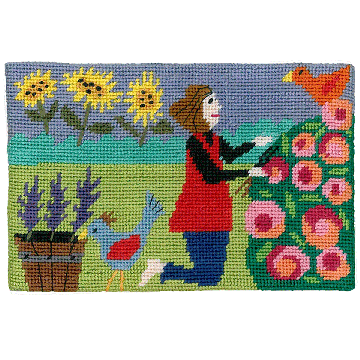 I'd Rather be Gardening Postcard size Needlepoint Kit