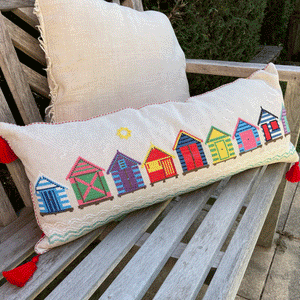 Bathing Boxes Lumbar Cushion Cross Stitch Chart