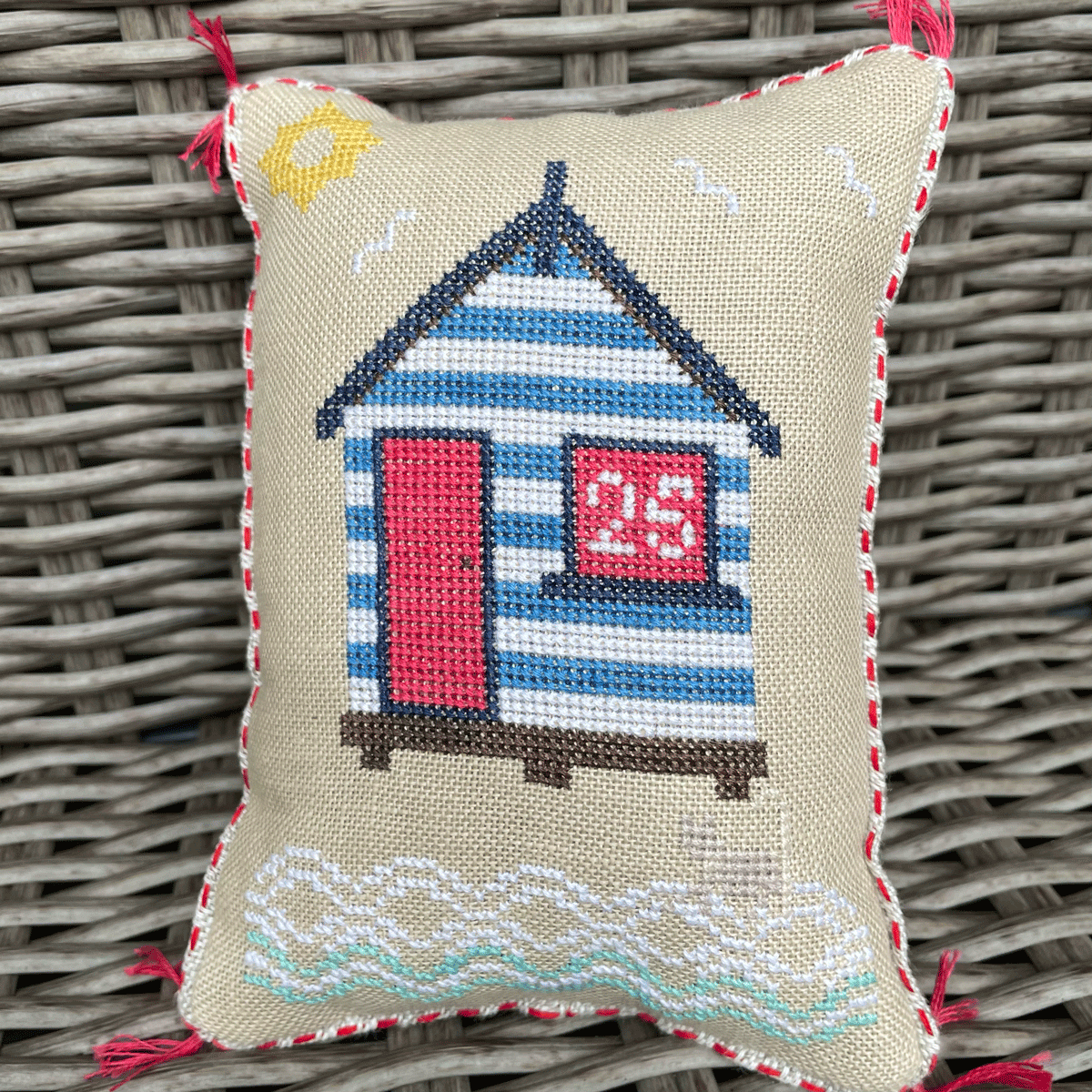 Bathing Boxes Cross Stitch Pincushion chart