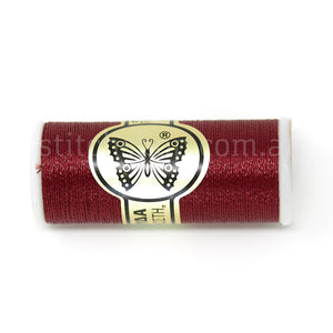 Butterfly Metallic Embroidery Thread - Red (btred)