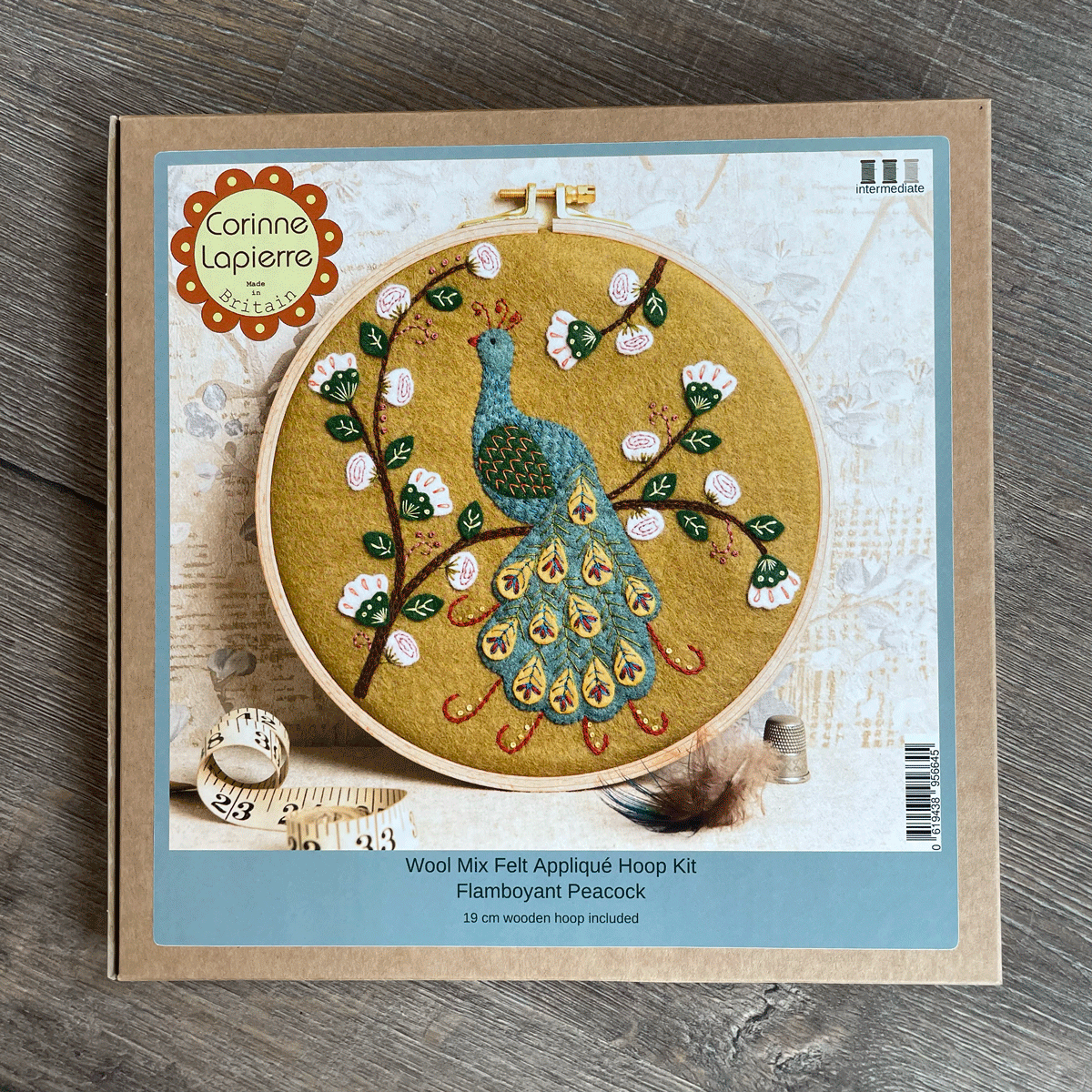 Flamboyant Peacock Applique Hoop Kit