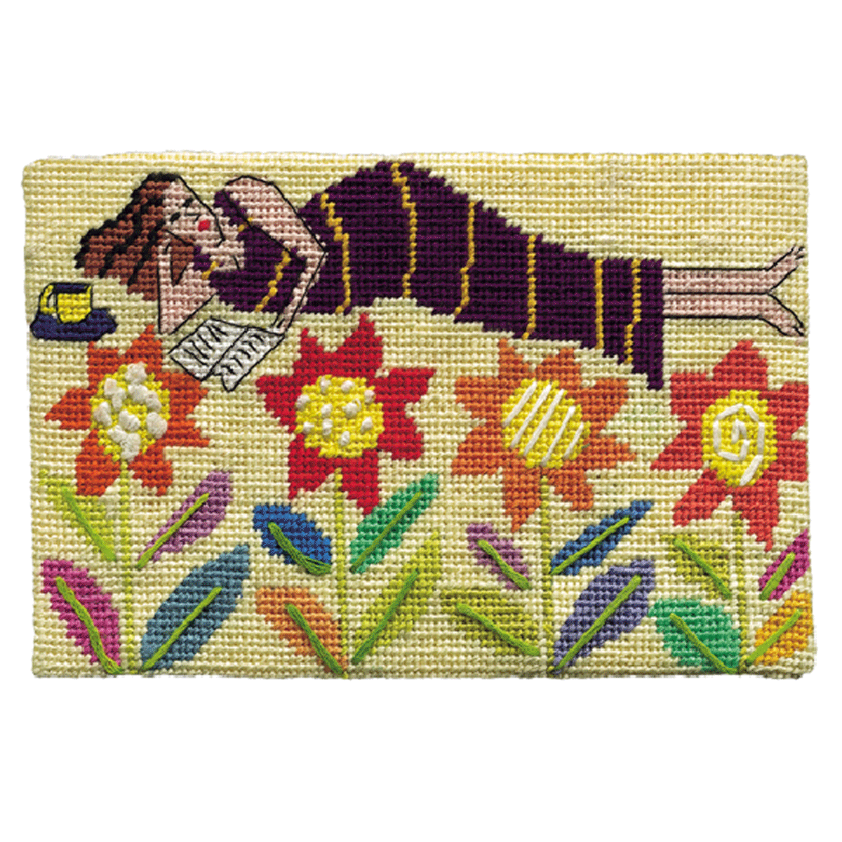 Flower Bed Postcard size Needlepoint Kit