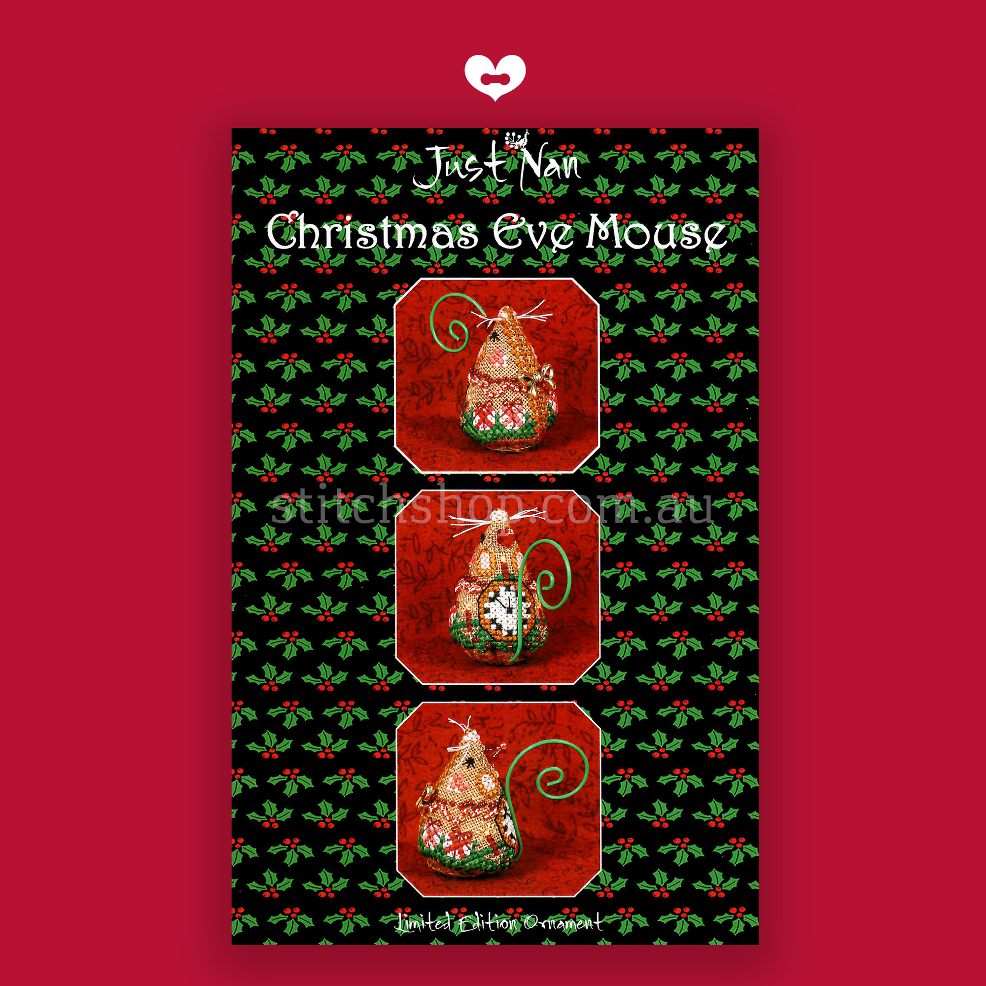 Christmas Eve Mouse with Linen & Embellishment Pack