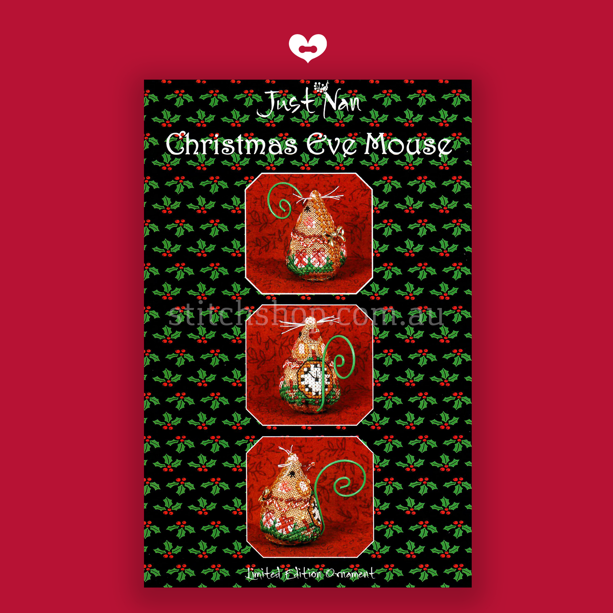 Christmas Eve Mouse Chart with Embellishment Pack & Linen