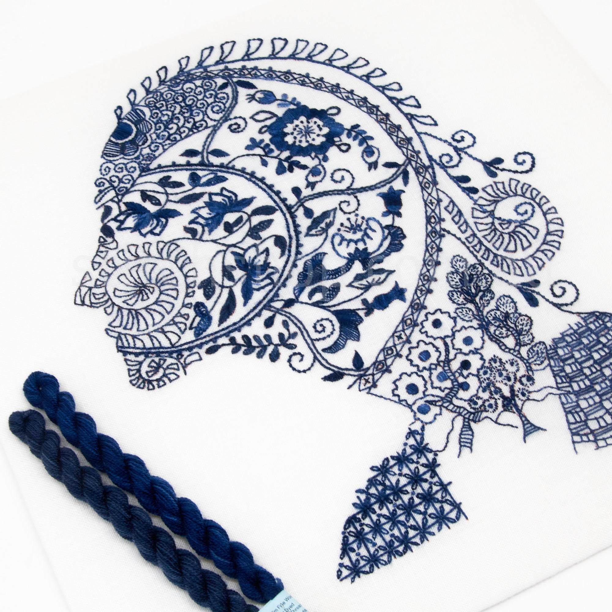 'Indigo Fragments on my Mind' Crewel Embroidery Class (deposit)