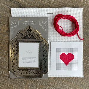 Faux Tin Mini Frame Cross Stitch Kit