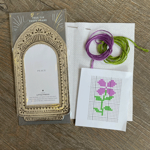 Faux Tin Mini Frame Cross Stitch Kit