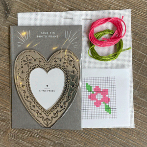 Faux Tin Mini Frame Cross Stitch Kit