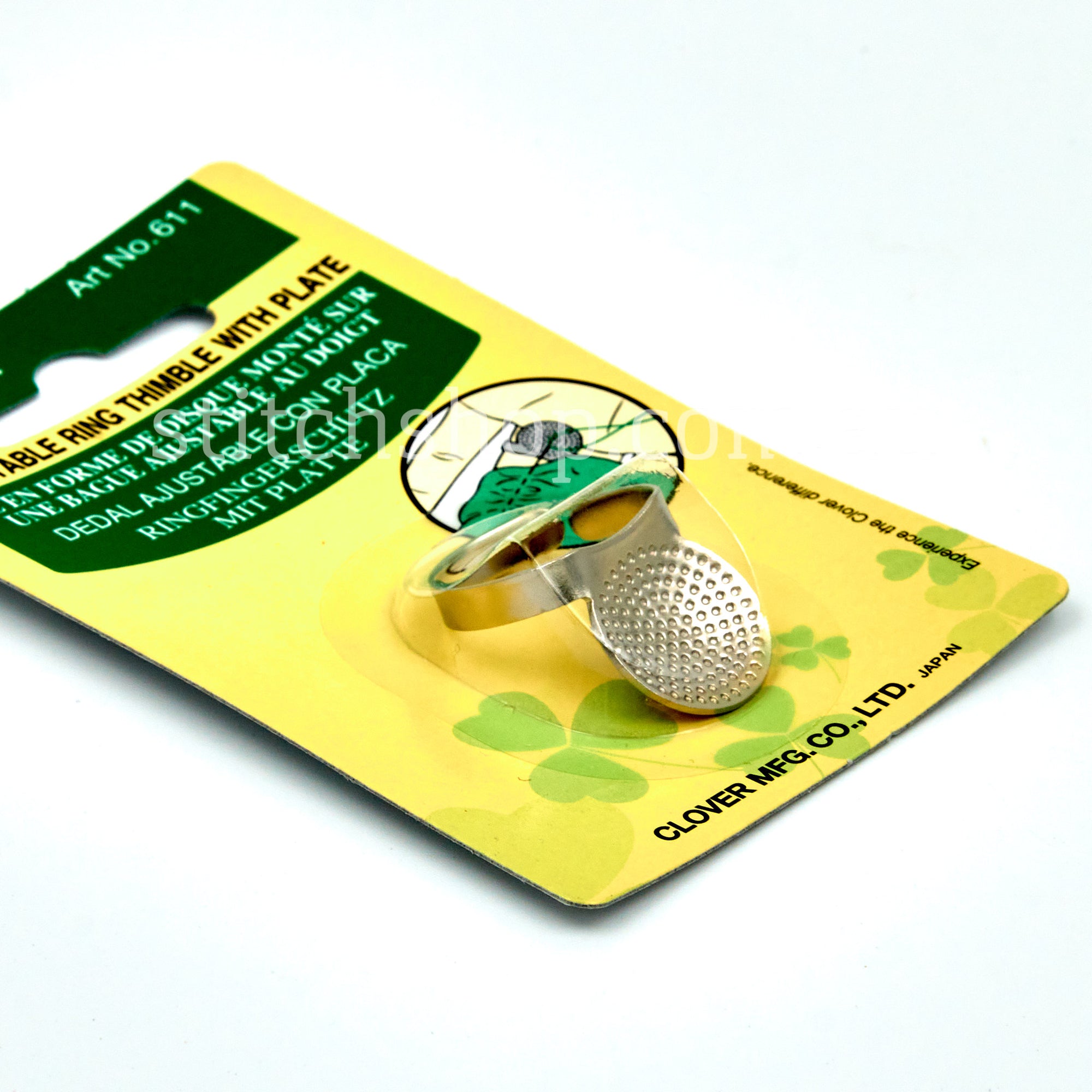 Clover Adjustable Ring Thimble with Plate - Default Title (051221508608)