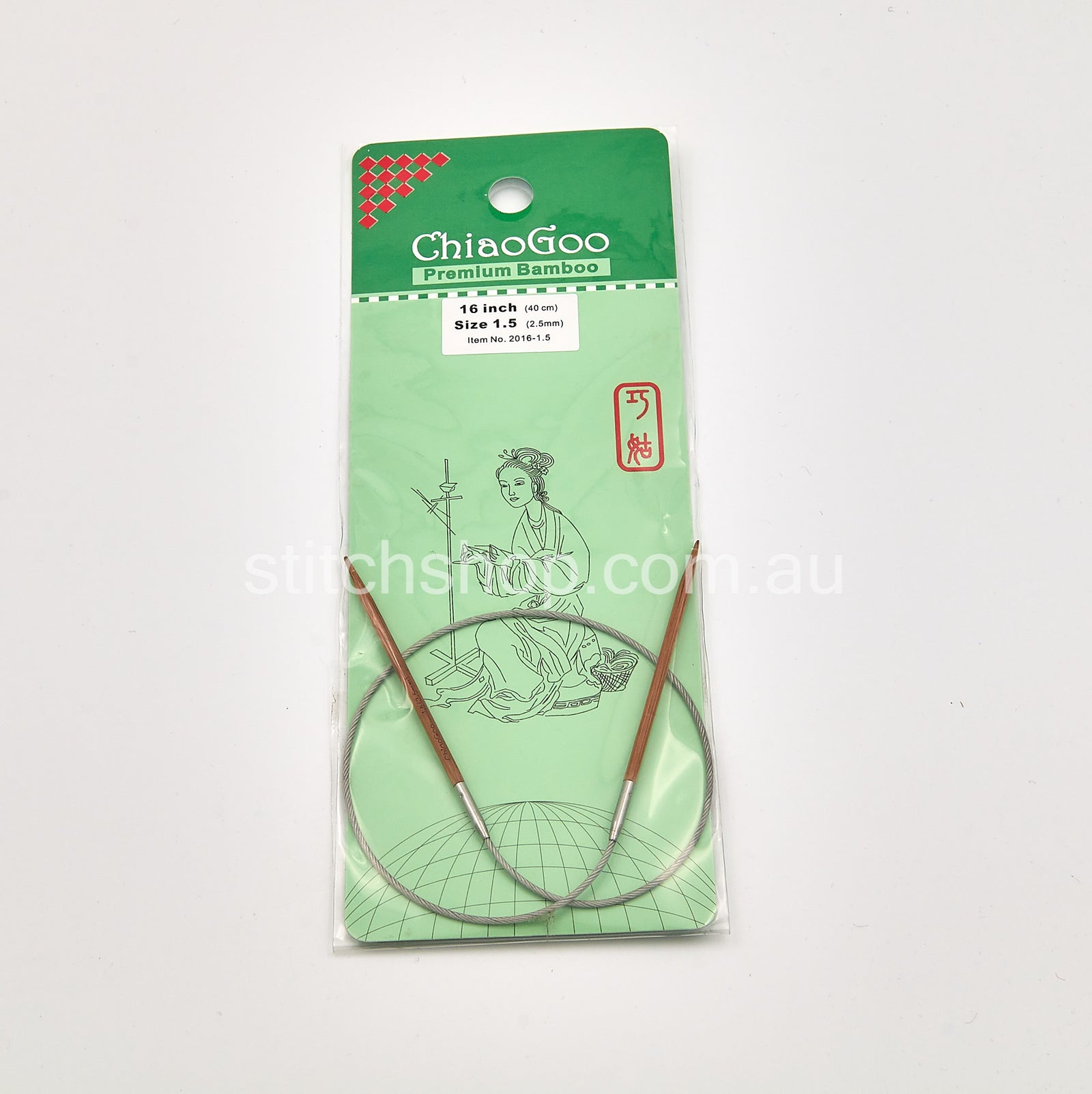 ChiaoGoo Bamboo Circular Knitting Needles Fixed - 2.5mm / 40cm (0812208022636)