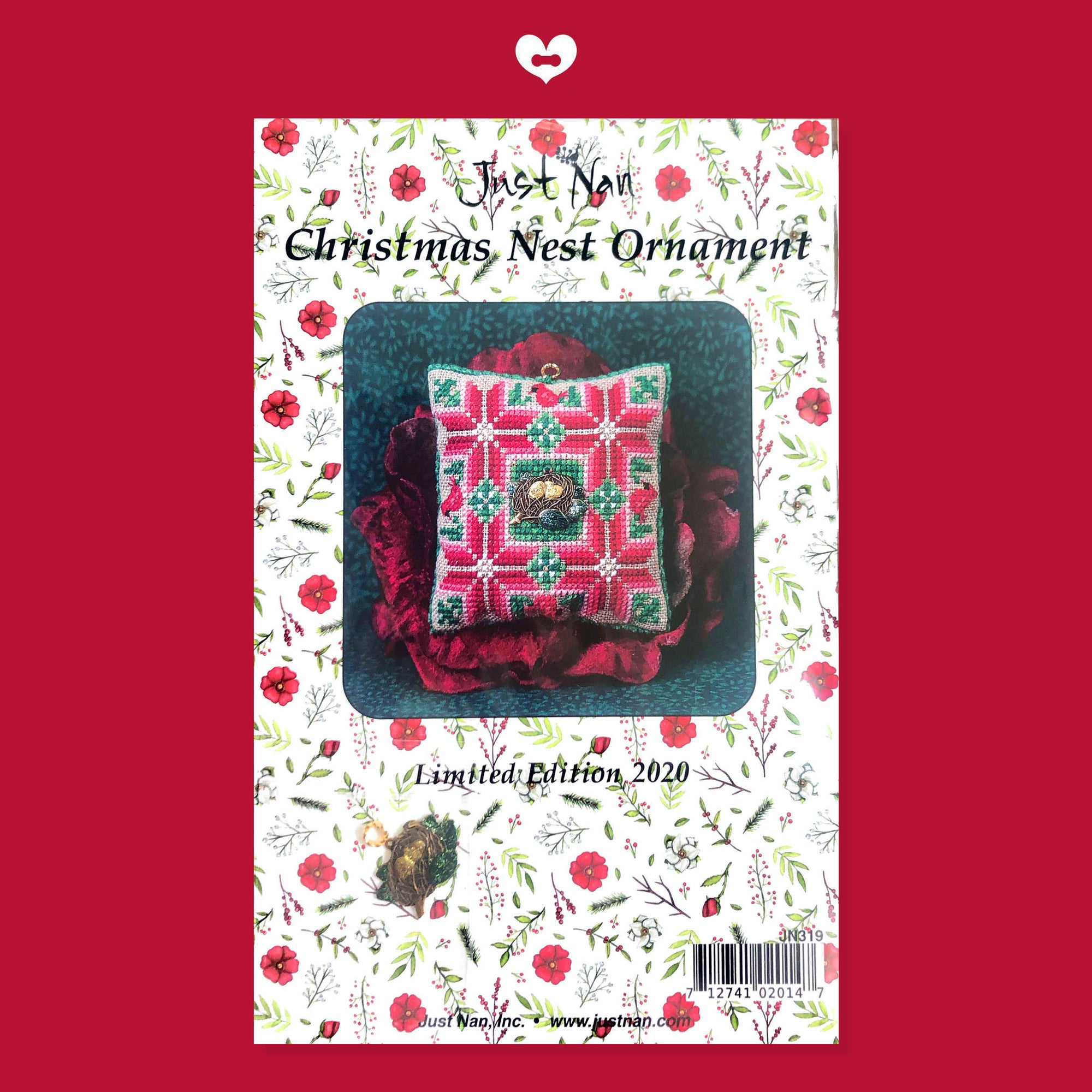 Christmas Nest Ornament with Linen - Default Title (712741020147L)