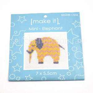 Mini Cross Stitch Kit - elephant (9313792542285)