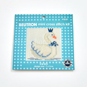 Mini Cross Stitch Kit - swan (9314874821434)