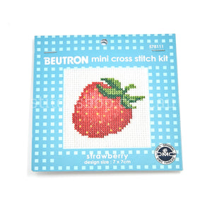 Mini Cross Stitch Kit - strawberry (9314874821472)