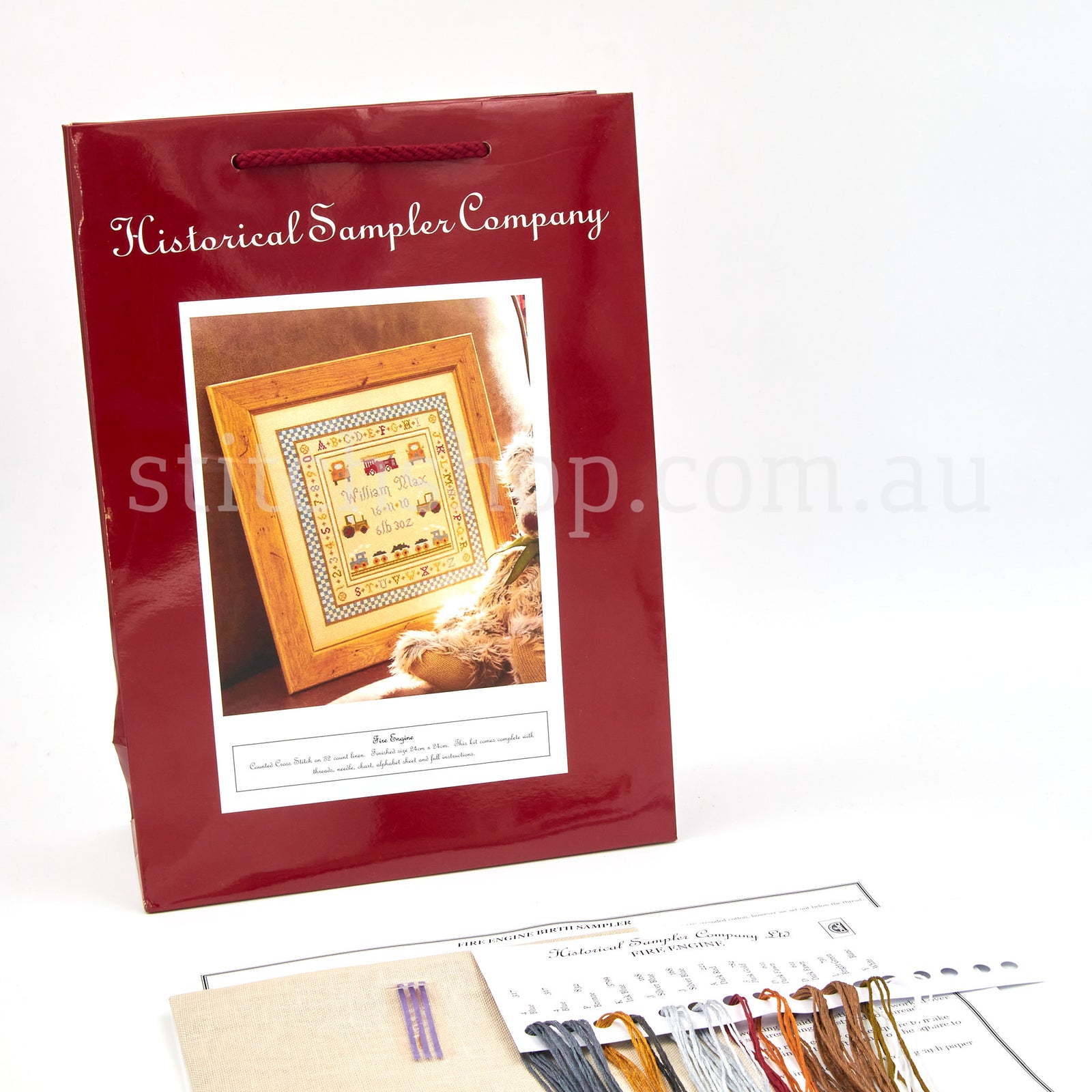 Fire Engine Birth Sampler (32Ct Linen) - Default Title (HSCFireL)