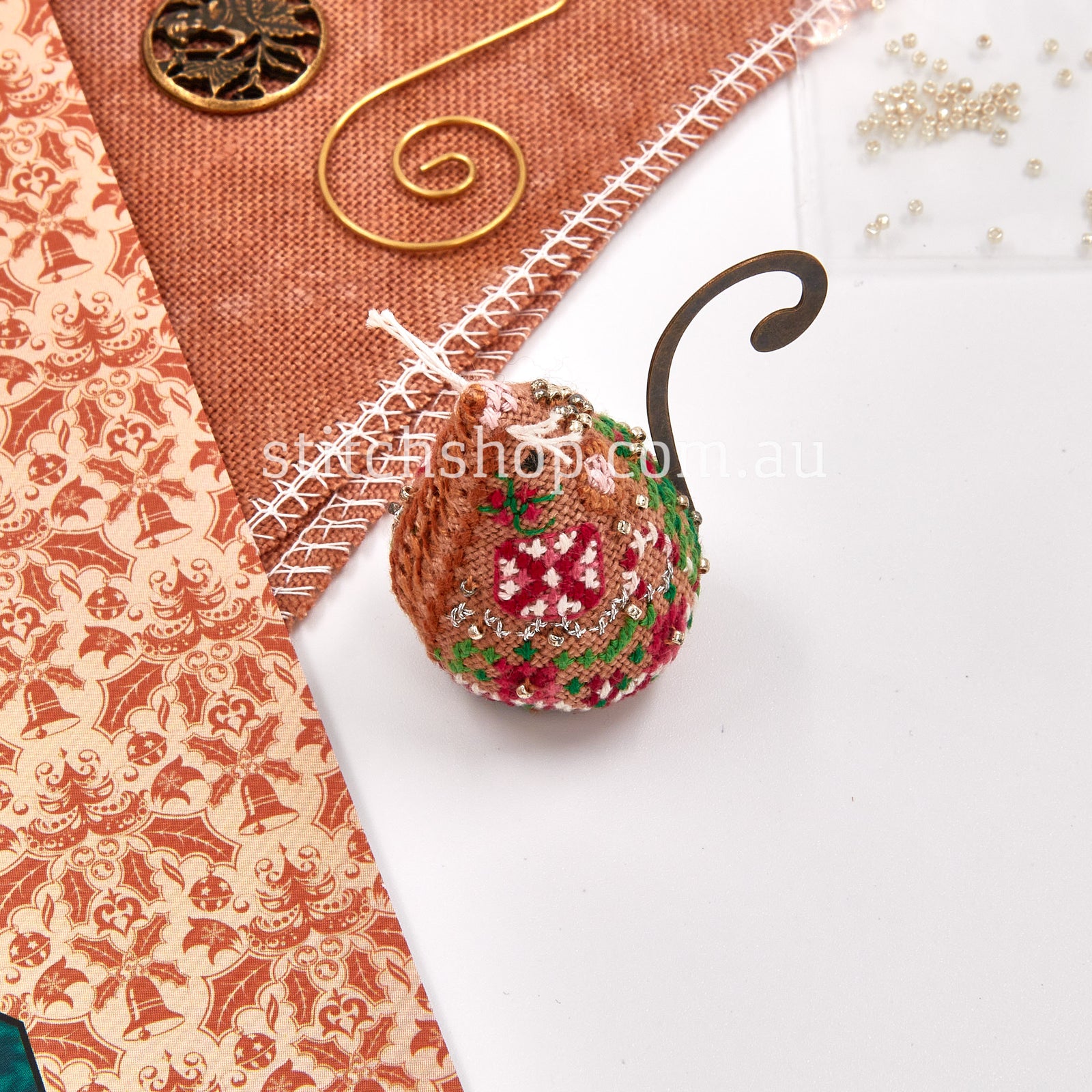 Gingerbread Mouse with Linen - Gingerbread  Mouse Chart (712214012297)