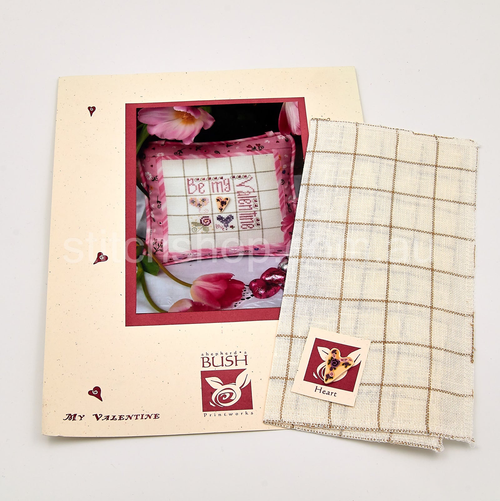 My Valentine Chart with Linen & Button - Default Title (SBValentineK)