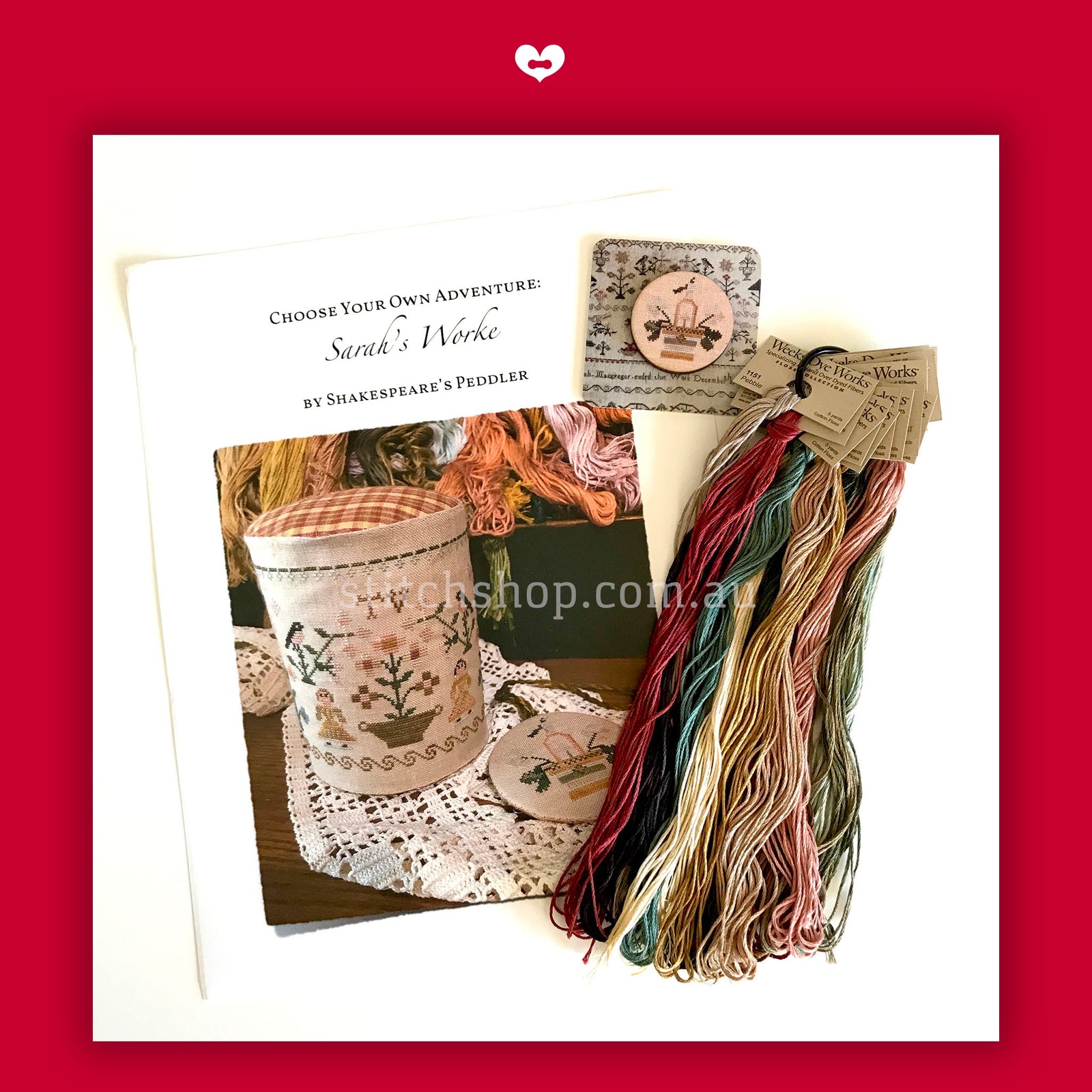 Sarah's Worke (chart with threads and needle keeper) - Default Title (Sarahsworke)