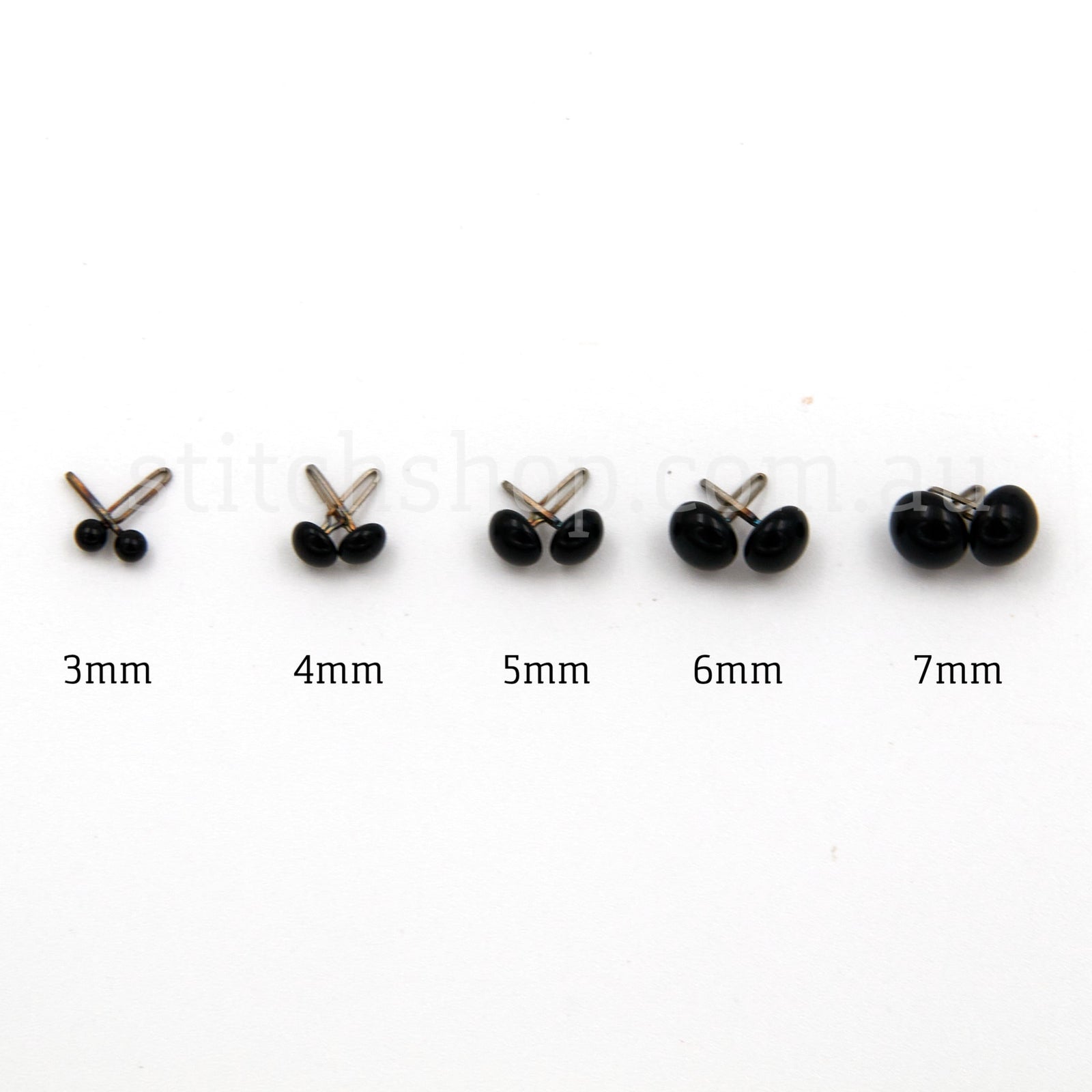 English Black Glass Teddy Bear Eyes (pair)