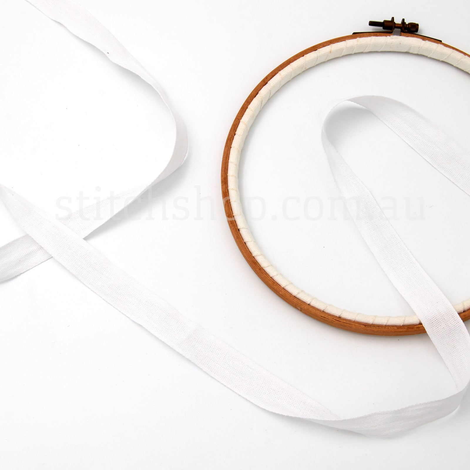 20mm White Cotton Tape for Binding Hoops