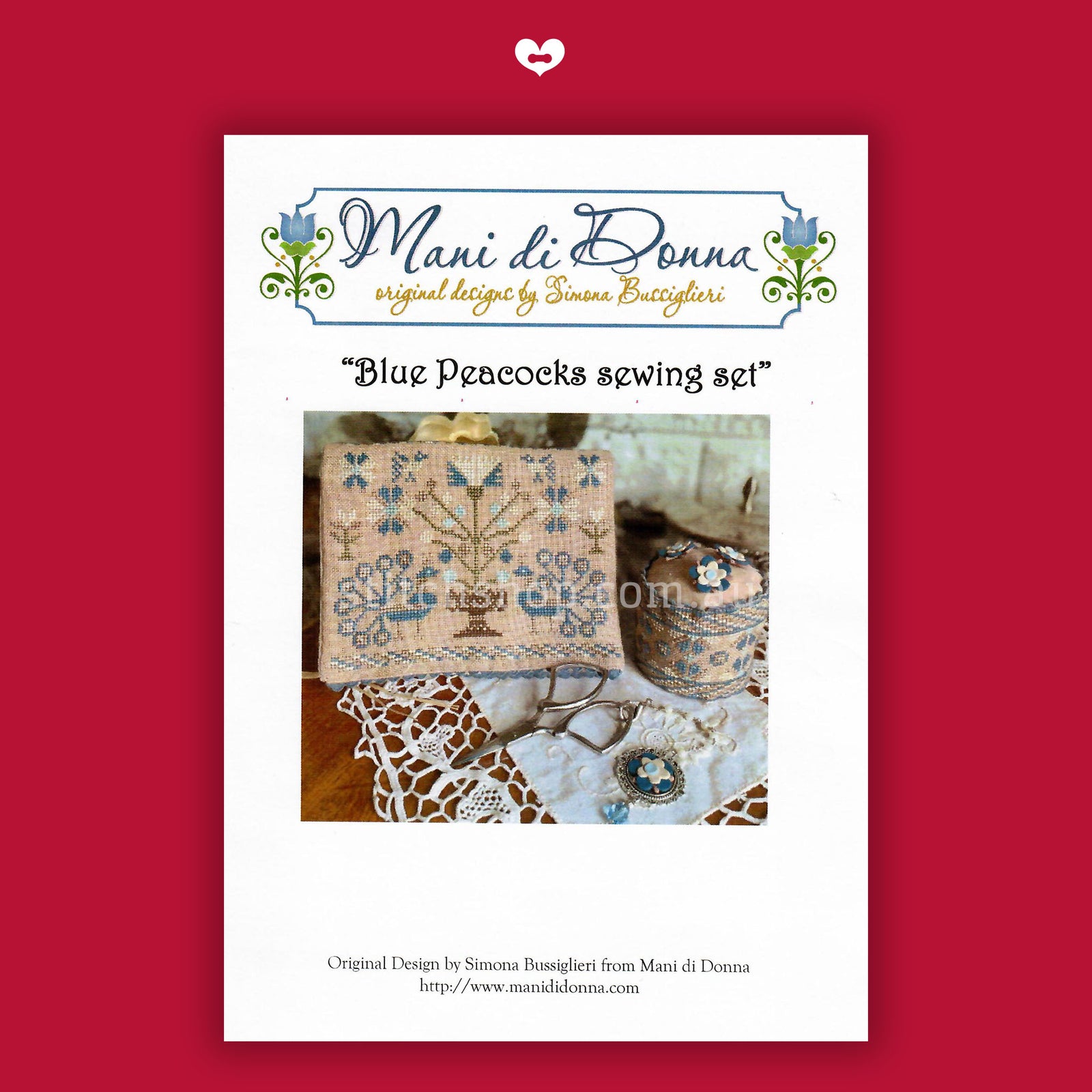 Blue Peacocks Sewing Set